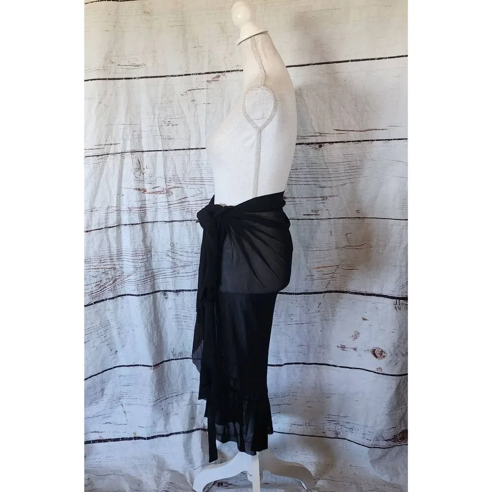 Bleu Rod Beattie Gypset Ruffle Sarong Cover Up Size Medium